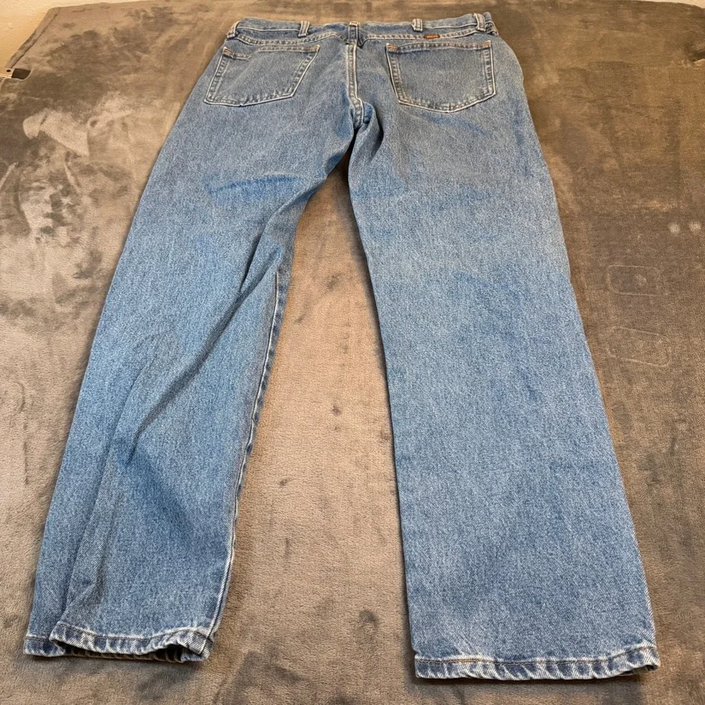 Rustler Regular Fit Straight Leg Blue Denim Jeans Mens 36x30 Medium Wash 87619SW